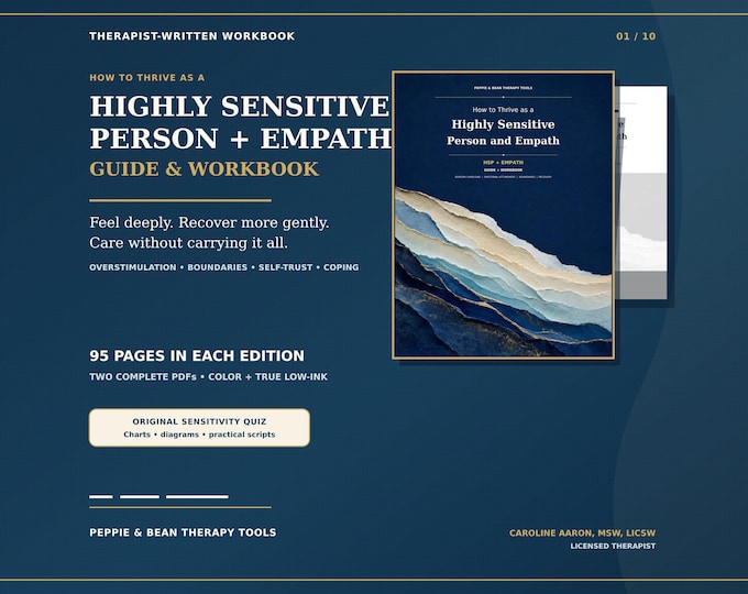 Highly Sensitive Person Empath Guide Workbook: Therapist-Written HSP Coping Skills