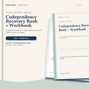 Codependency Recovery Book Workbook | Boundaries, Self-Trust (Therapist-Created PDF)