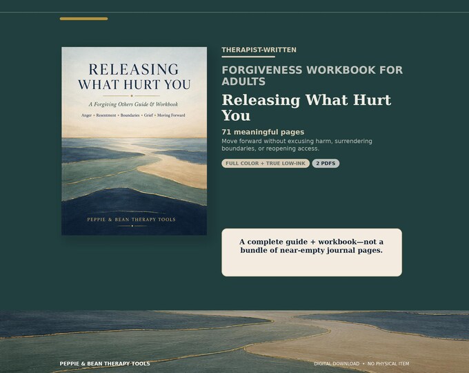 Forgiveness Workbook for Adults: Release Resentment Without Excusing Harm, Printable PDF