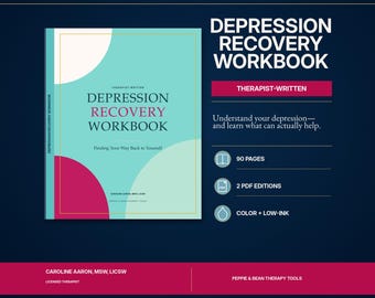 Depression Recovery Workbook-Therapist Written Instant Digital Download PDF