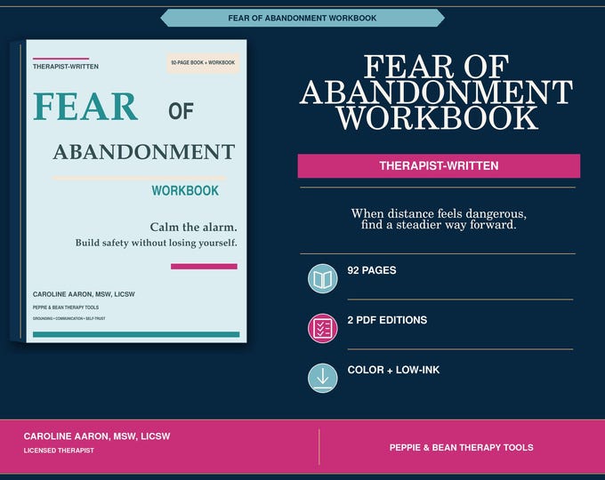 Therapist-Written Fear of Abandonment Workbook | Relationship Anxiety Tools (PDF Download)m