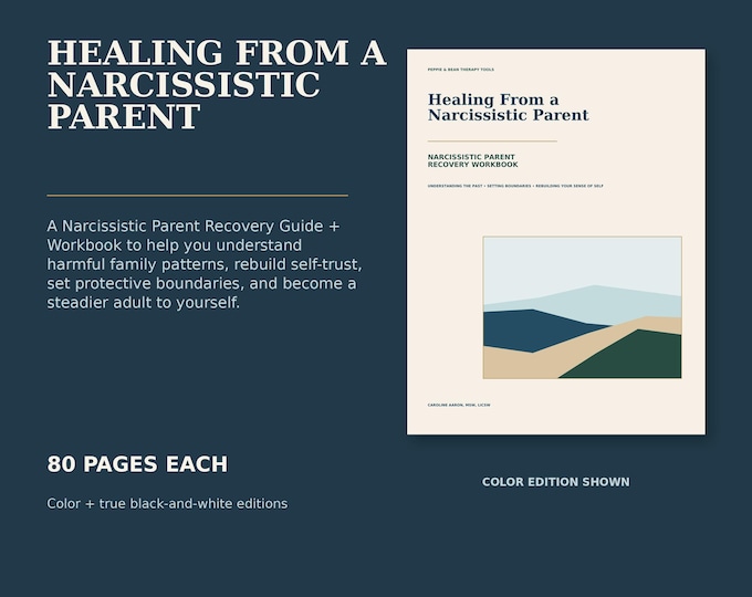 Healing From a Narcissistic Parent Workbook | Boundaries, Self-Trust & Reparenting | Therapist-Written (Instant Digital Download)