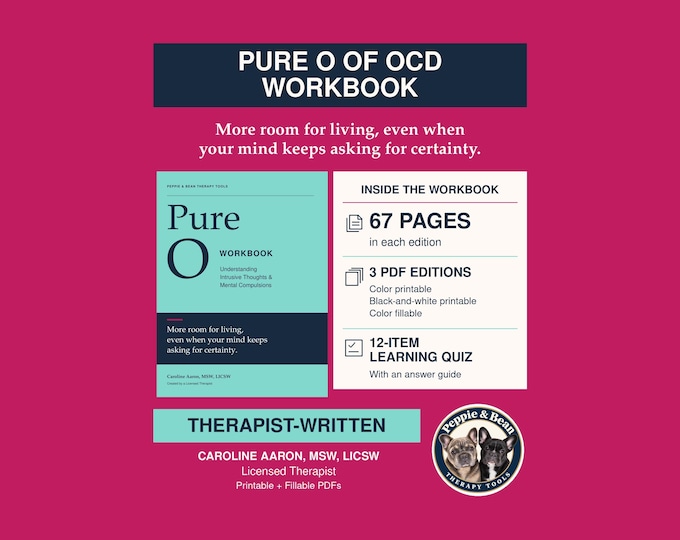 Therapist-Written Pure O OCD Workbook: Intrusive Thoughts, Mental Compulsions (Digital Download)