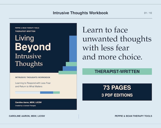 Therapist-Written Intrusive Thoughts Workbook Printable & Fillable PDF (Digital Download)