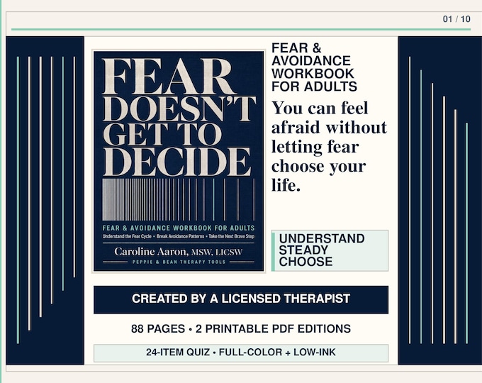 Fear Avoidance Therapist Written Workbook for Adults | CBT Tools, Brave Steps (Printable PDF)