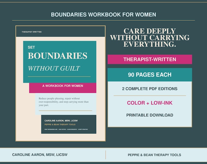 Therapist-Written Boundaries Workbook for Women | Set Limits Without Guilt (PDF Download)