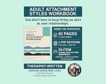 Adult Attachment Styles Workbook | Closeness, Boundaries, Repair (Therapist-Written PDF)