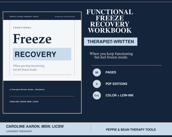Functional Freeze Recovery Workbook | Shutdown and Nervous System Support | Therapist-Written Printable PDF (Digital Download)