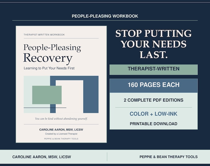 Therapist-Written People Pleasing Recovery Workbook-Boundaries, Saying No & Self-Worth (Digital Download)