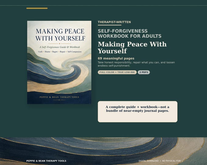 Self-Forgiveness Workbook for Adults: Guilt, Shame and Self-Compassion Printable PDF