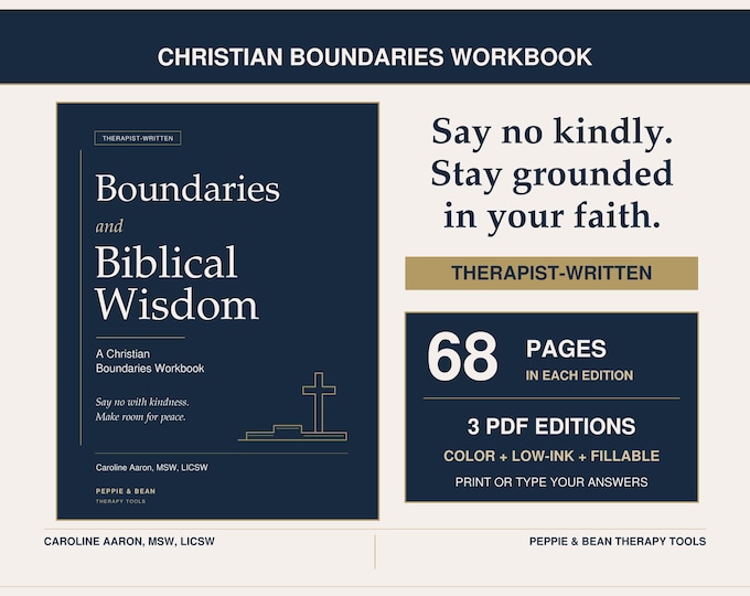 Therapist-Written Christian Boundaries Workbook: Biblical Wisdom for People Pleasing, Printable and Fillable PDF (Digital Download)