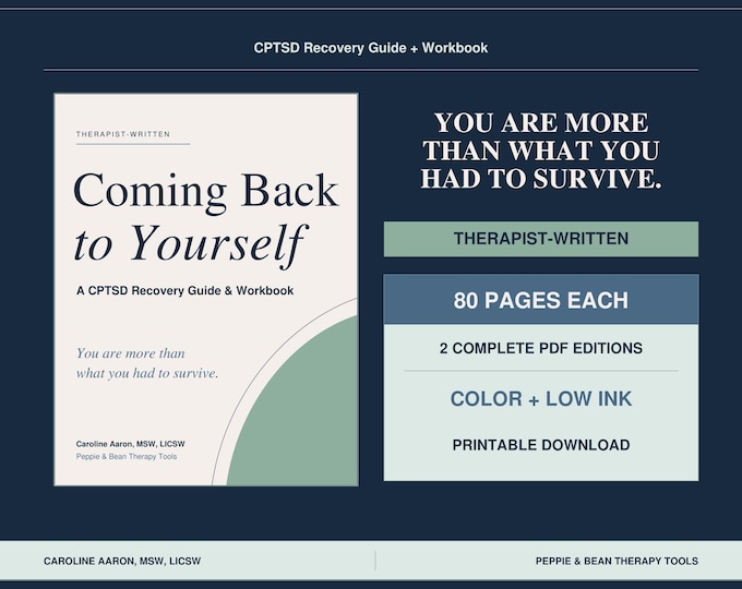 Therapist-Written CPTSD Recovery Guide and Workbook for Adults, Complex Trauma Coping Skills, Printable PDF (Digital Download)
