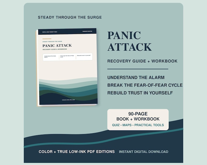 Panic Attack Recovery Guide and Workbook: Therapist-Written Coping Tools, Printable PDF