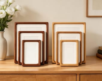 Cadre photo en bois de noyer, cadre photo artisanal pour peinture à l'huile, cadeau d'anniversaire pour une mère ou une amie, décoration murale pour la maison, la table ou le bureau
