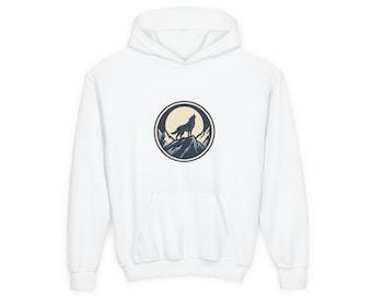 Wolf print hoodie for kids, unisex