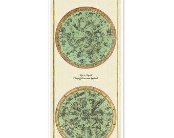 Vintage Egyptian Celestial Canvas Wall Hanging: Coelum Aegyptiacum Chart with Magnetic Wood Frame