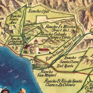 Old Spanish and Mexican Ranchos Map of Ventura County, California by ...