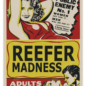 Reefer Madness um 1940 Marihuana Vintage Stil Film Poster Kunstdruck