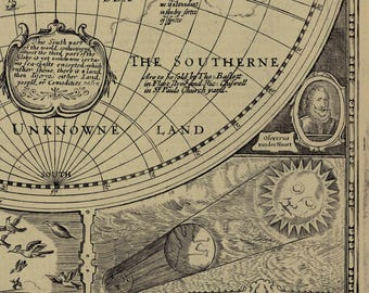 Vintage Old World Map by John Speed Circa 1626 | Antique World Map