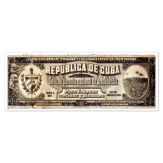 Cigar Official Seal of Authentication on Canvas | Cuban Art Print