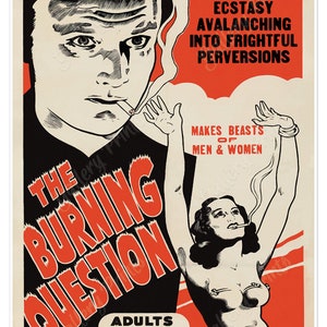 The Burning Question um 1940 Reefer Madness Vintage Style Film Poster Kunstdruck