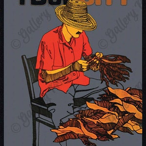 YBOR CITY Cigar Co. タンパ フロリダ 旅行広告 - Ciggaros Rodados a Mano | アートプリントポスター ヴィンテージ 旅行広告 壁装飾