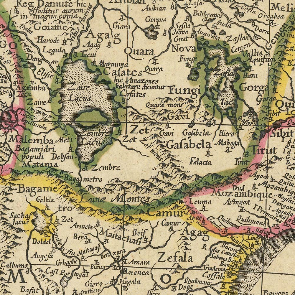 ビンテージ旧世界アフリカ プリント |アフリカ新星記述地図、ウィレム