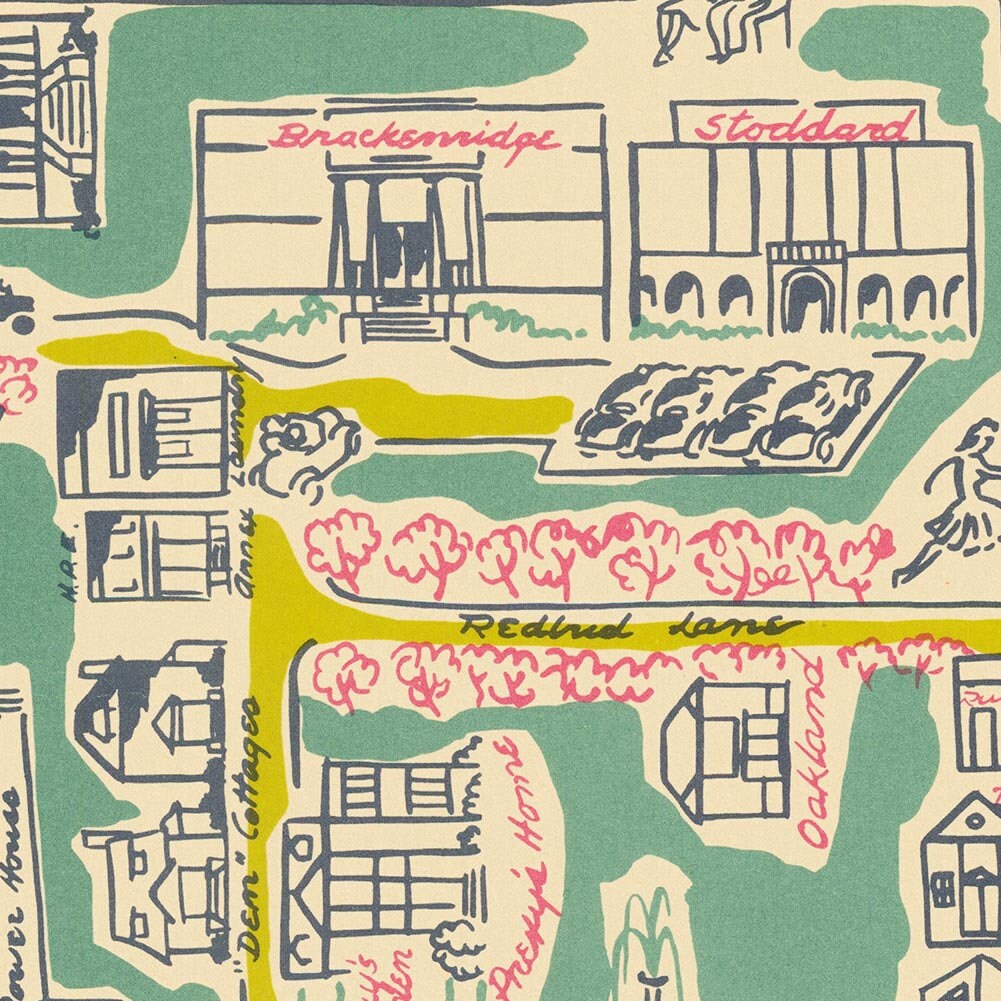 Texas state college for women campus map circa 1947 vintage etsy