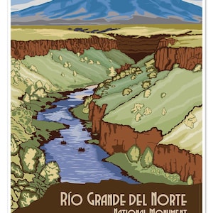 Rio Grande Del Norte National Monument New Mexico Travel Print Advertisement | National Conservation Land Art Ad Poster | Vintage Wall Decor