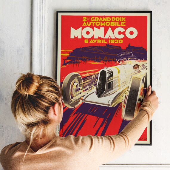 Monaco 2 Avril 1934 Grand Prix Racing Print Poster | Vintage Race
