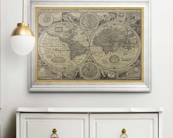 ジョン・スピード作 1626年頃のヴィンテージ世界地図 | アンティーク