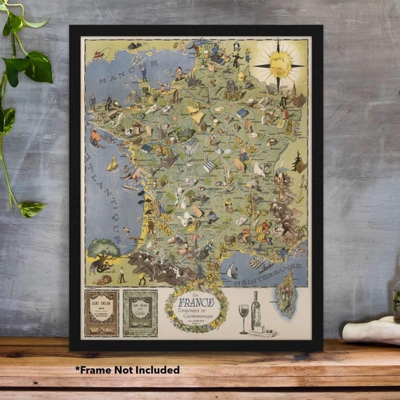 1948 年頃のフランスのグルメ マップ |ラ・フランス観光と美食家ラ