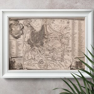 Rustic Map of Ancient Rome Italy by Giovanni Battista Nolli Circa 1748 ...