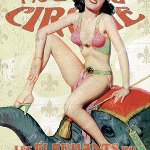 Nouveau Cirque - Parijs Frankrijk Circus Reisadvertentie Print - Vintage Stijl Pinup Girl Art Poster