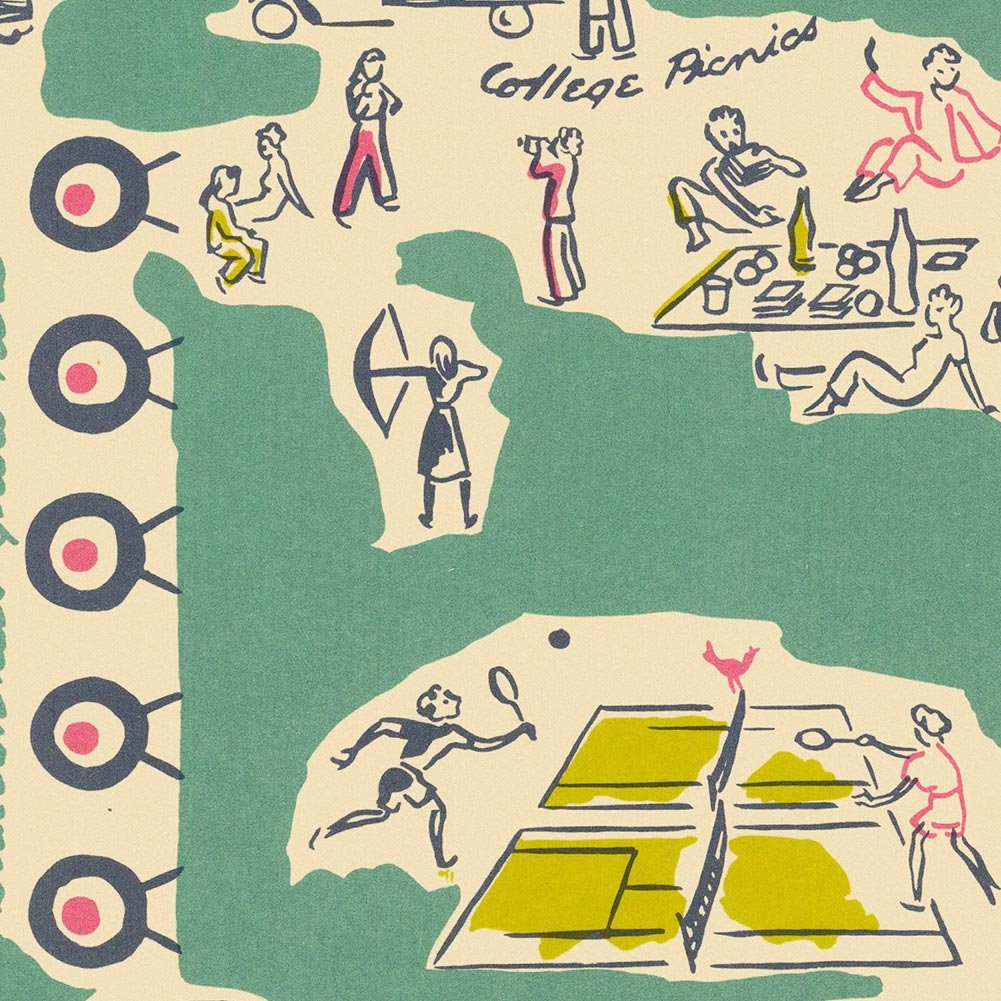Texas state college for women campus map circa 1947 vintage etsy