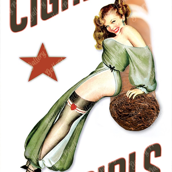 CIGAR GIRLS, affiche d'art pin-up cigare de style vintage, impression d'art