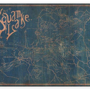 Squam Lake Map Canvas Print: Vintage Nautical Chart, Holderness New Hampshire
