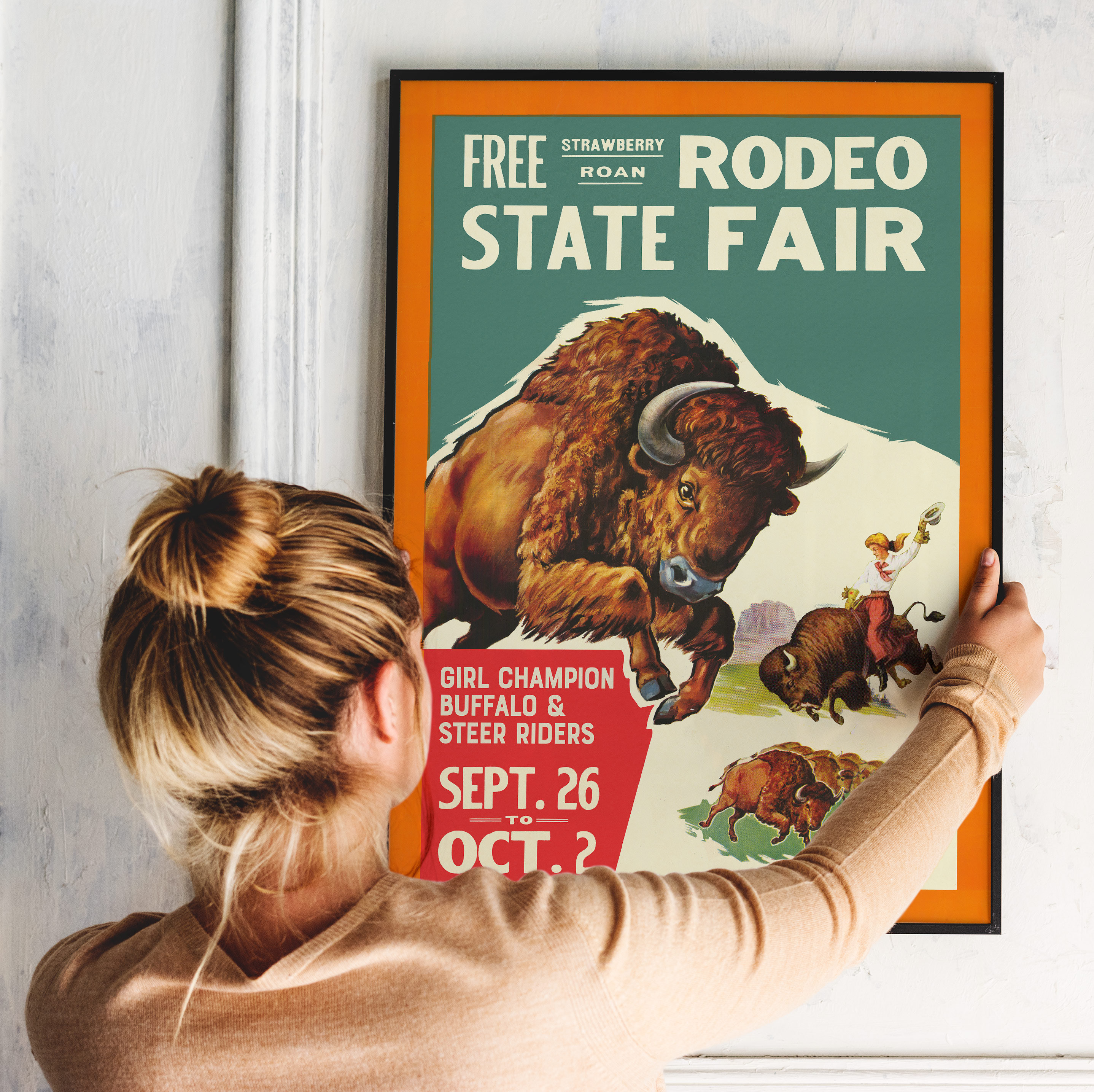 Advertisement For Rodeo Free Strawberry Roan | State Fair Rodeo Advertisement | Girl Champion ...