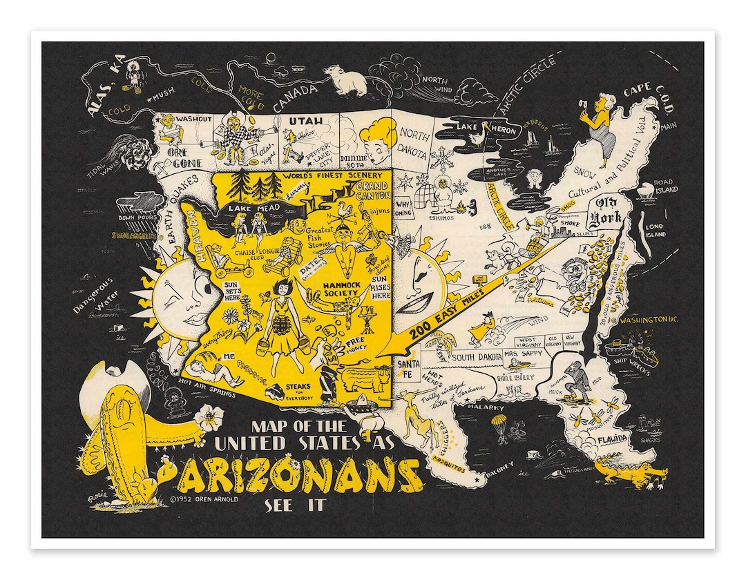 Arizona Map Wall Art Print 