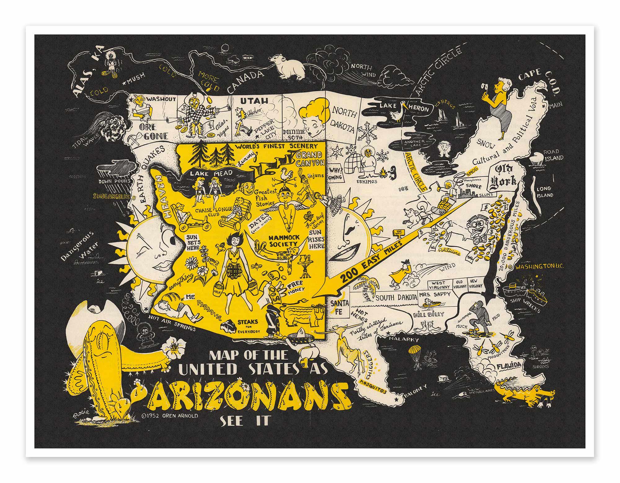 Arizona Map Wall Art Print 