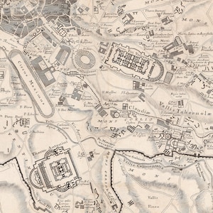 Ancient Rome Rustic Rustic Map of Ancient Rome Italy by Giovanni Battista Nolli Circa 1748 ...