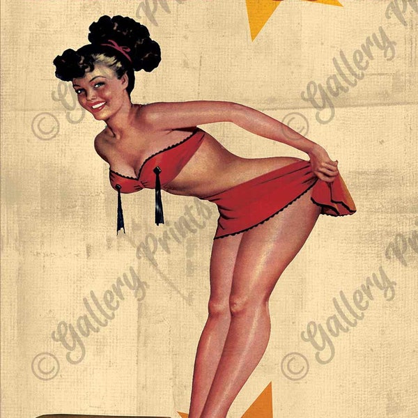 TASSELS Placer Puro de la Habana Cuba - Pure Pleasure Cuban Cigar Pinup Girl Publicité - vintage Style Voyage Imprimer Art Poster