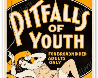 Vintage Marijuana Movie Poster c. 1930's "Pitfalls of Youth"