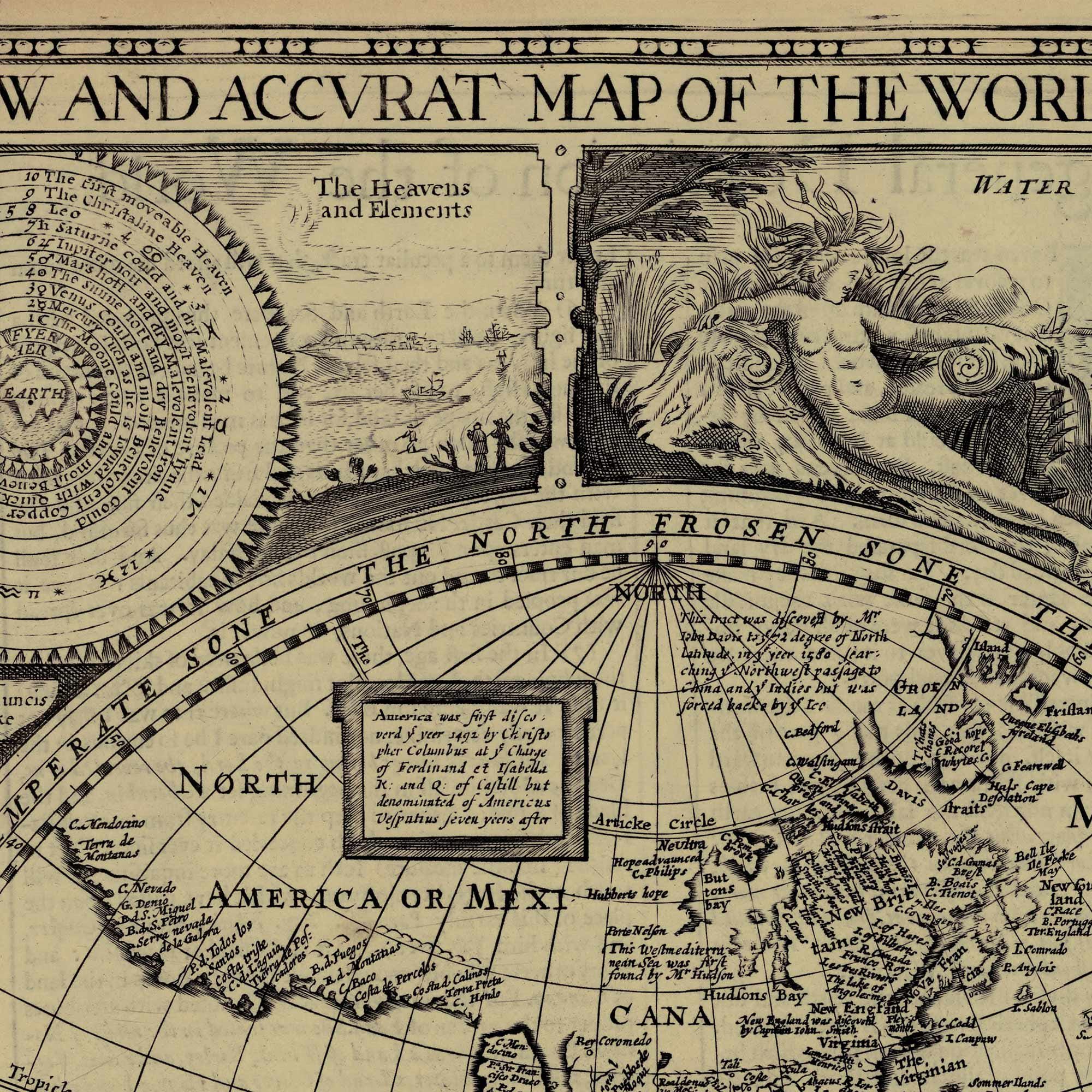 ジョン・スピード作 1626年頃のヴィンテージ世界地図 | アンティーク