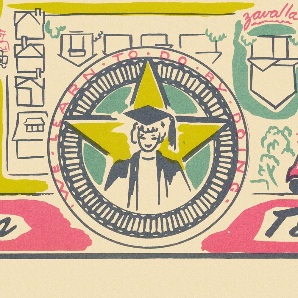 Texas state college for women campus map circa 1947 vintage etsy