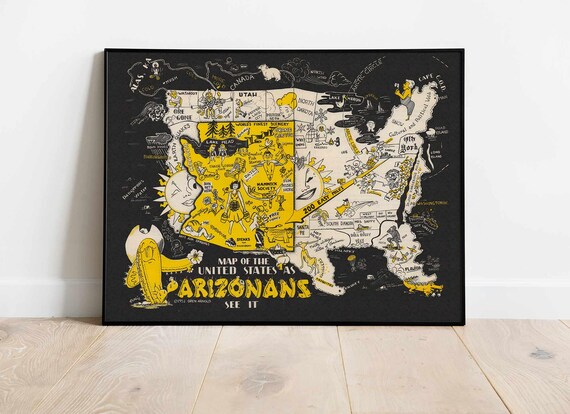Arizona Map Wall Art Print 
