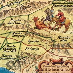 Old Spanish and Mexican Ranchos Map of Ventura County, California by ...