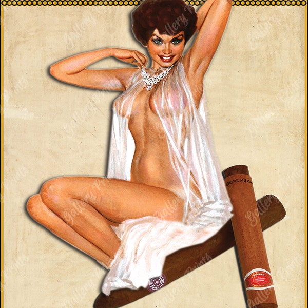 LINGERIE Cigarros Atractivos Mujeres Hermosas Habana - Cuban Cigar Pinup Girl Publicité - Vintage Style Voyage Imprimer Art Poster