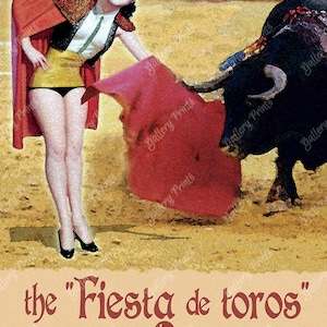 The Fiesta de Toros - Spain Bullfighting Travel Print - Vintage Style Pinup Girl Art Poster