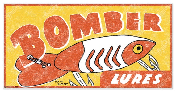 Bomber Lures Artificial Bait Co. Vintage Fishing Advertisement
